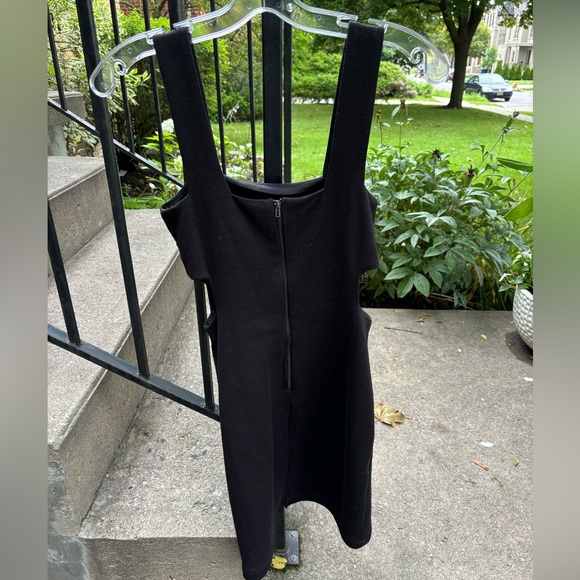 Mustard Seed (Aritzia) Mini black shimmery dress with slits are the side. - Picture 3 of 3